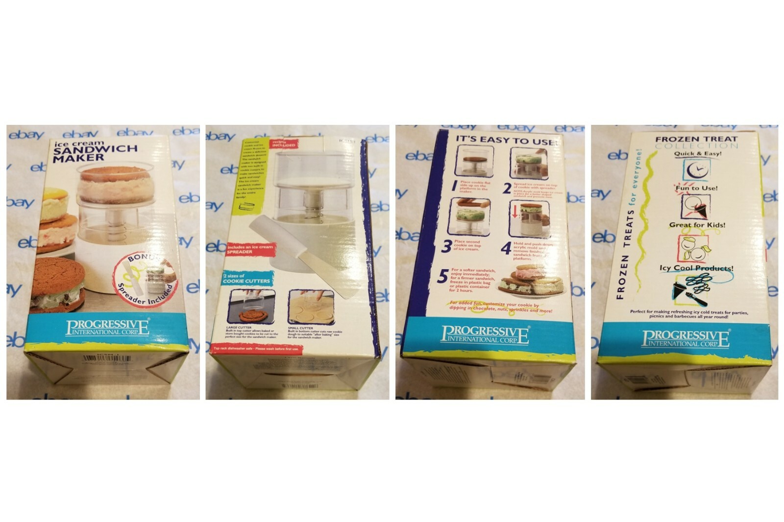Ice Cream Sandwich Maker 2 Sizes, Recipes, Quick & Easy – by Progressive NIB
