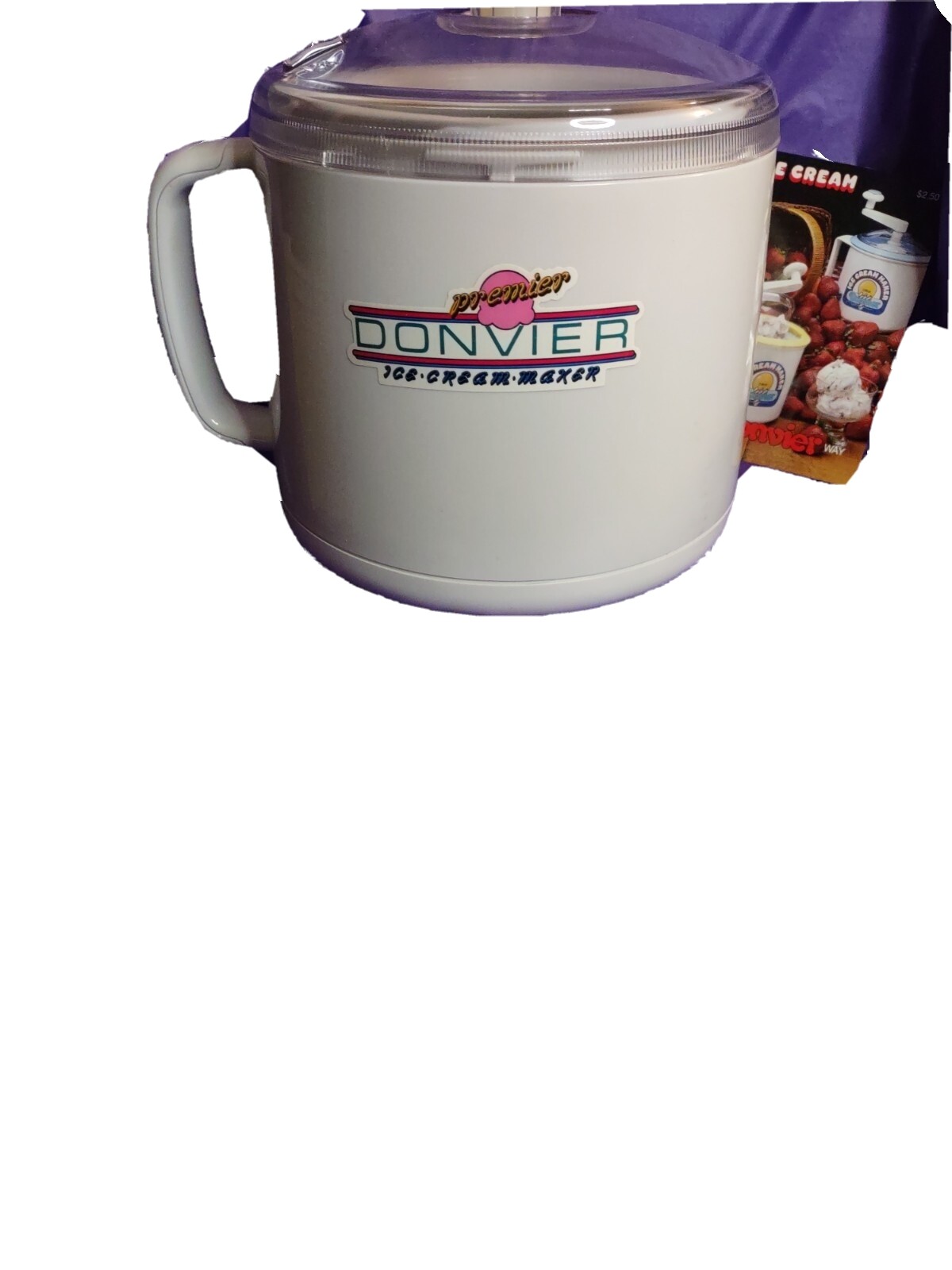 Vintage Donvier Premier Ice Cream Maker WHITE 1 QUART