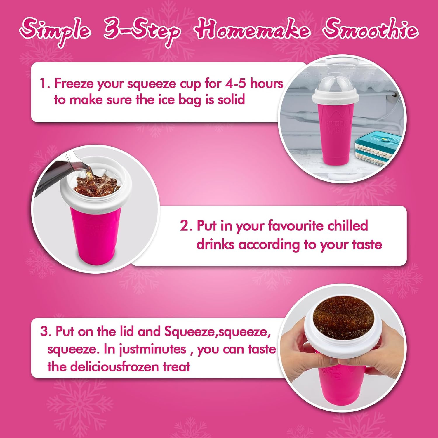 2PCS Slushie Maker Cup,DIY Magic Quick Frozen Smoothies Cups for Homemade Milk S