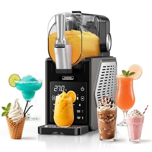 Slushie Machine, Ice Cream Maker 85OZ, LED | 6 Preset Programs | Auto Black