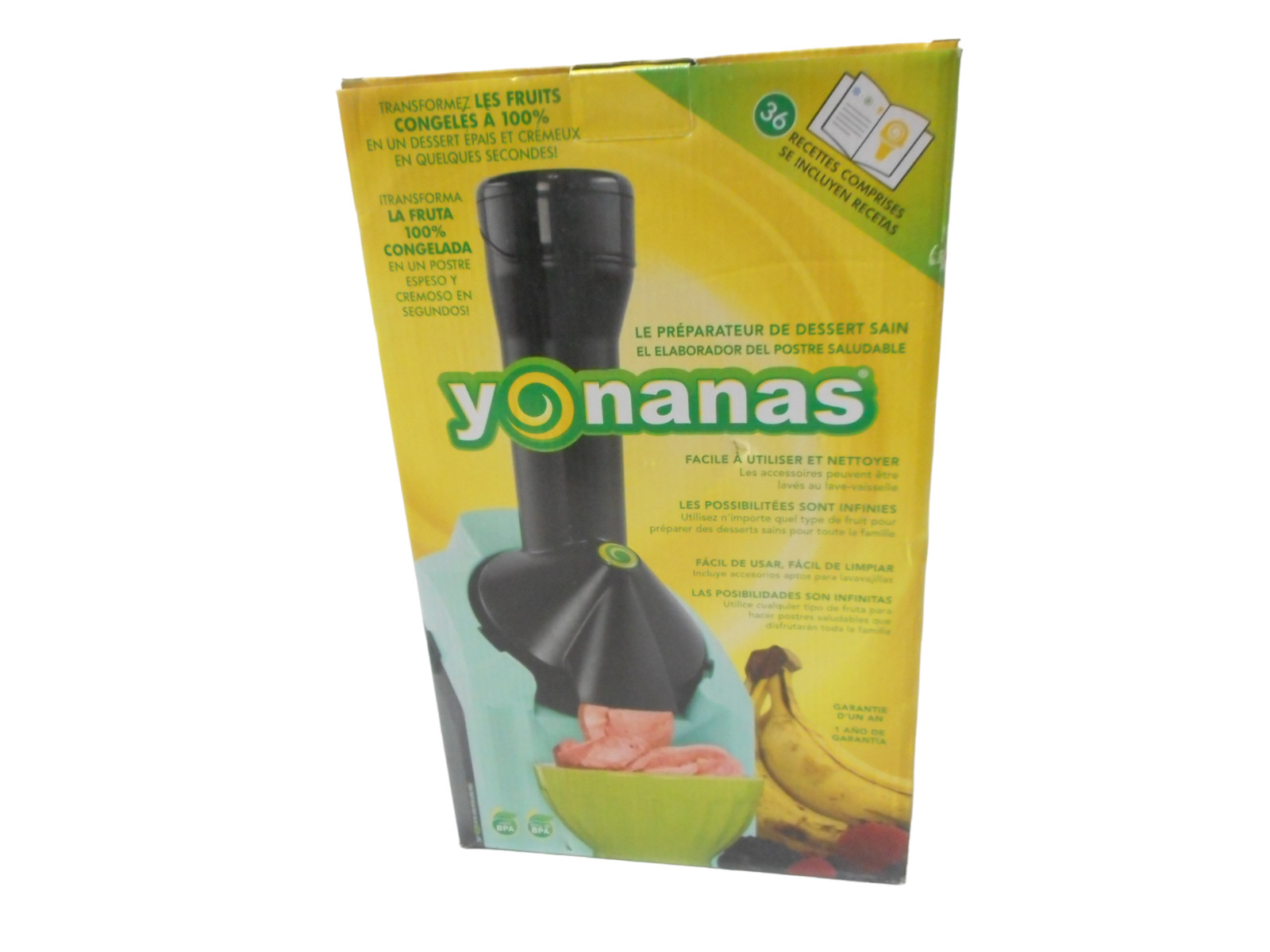 Yonanas 902MN Classic Non-Dairy Frozen Fruit Soft Serve Dessert Maker, Mint