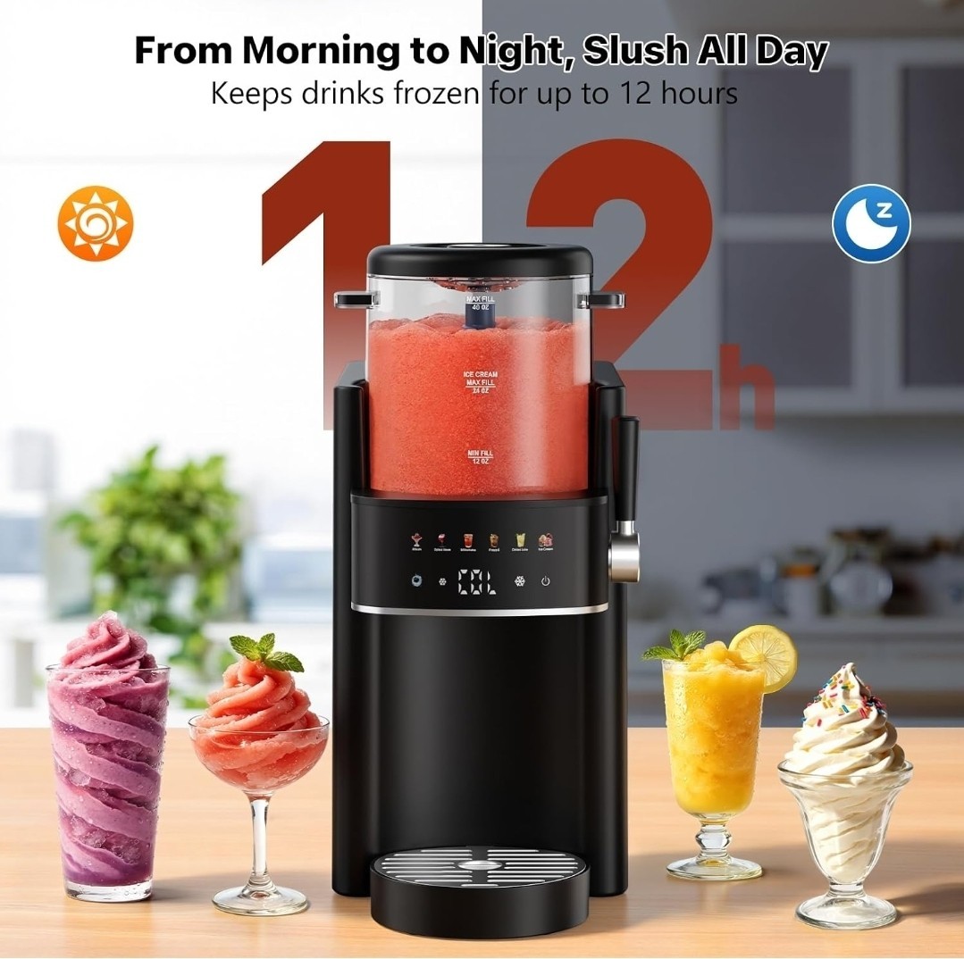 Slushie Machine, Ice Cream Maker, Slushy Machine for Home and Families, No Ice N