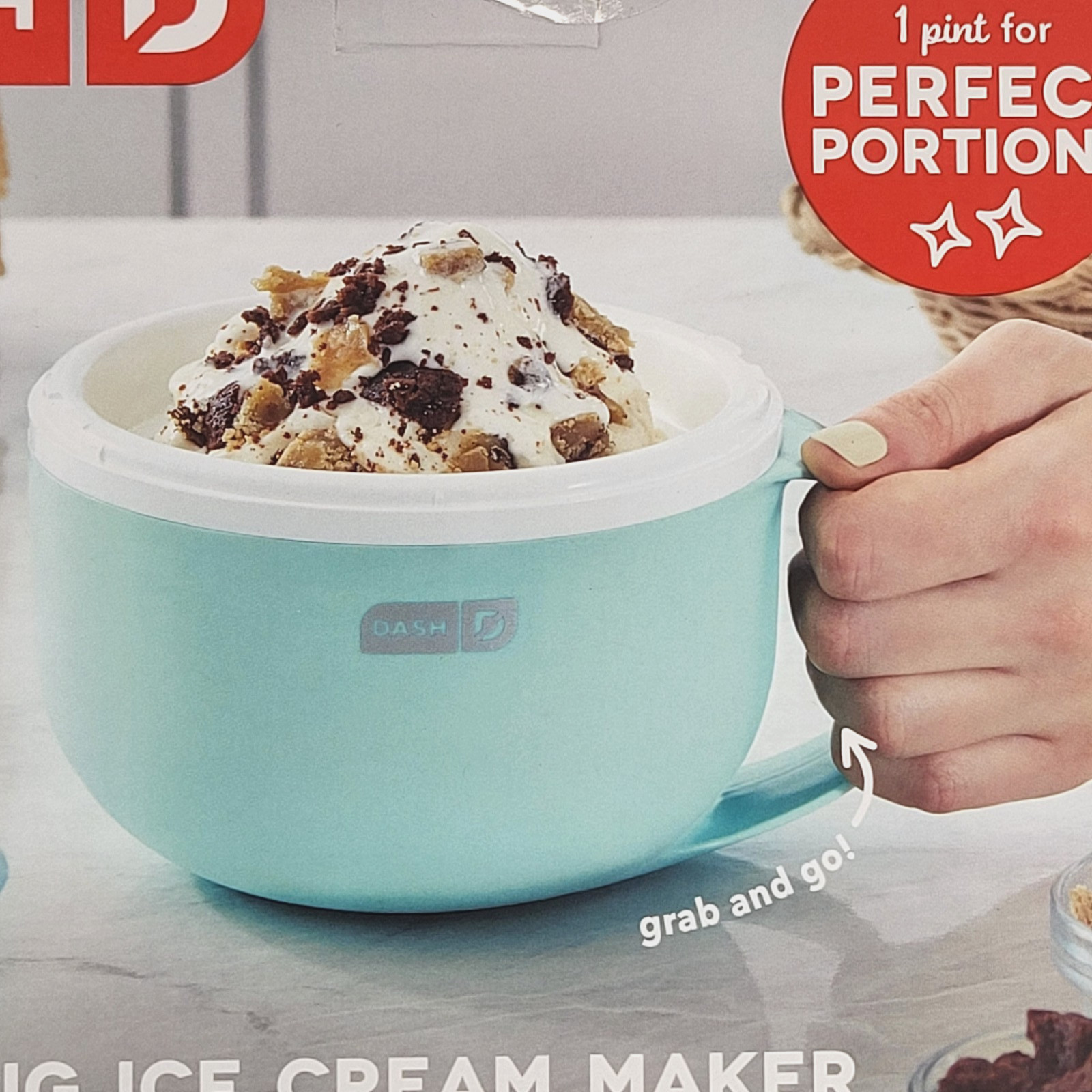 Dash My Mug Ice Cream Maker Aqua Teal Individual I Pint Capacity Gelato Sorbet
