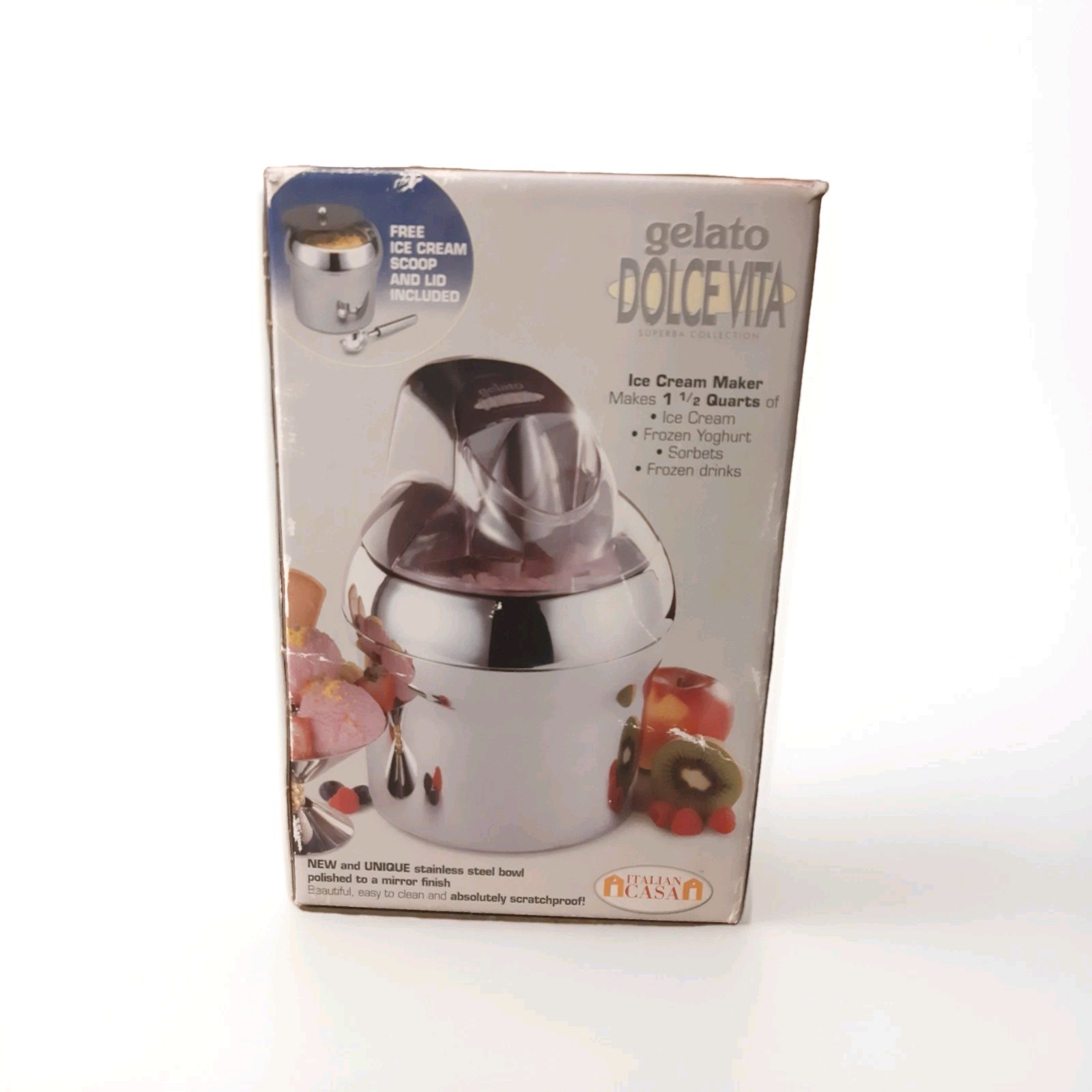 Nemox Italian Casa Gelato/Sorbet/Ice Cream Maker Made in Italy….New Open Box