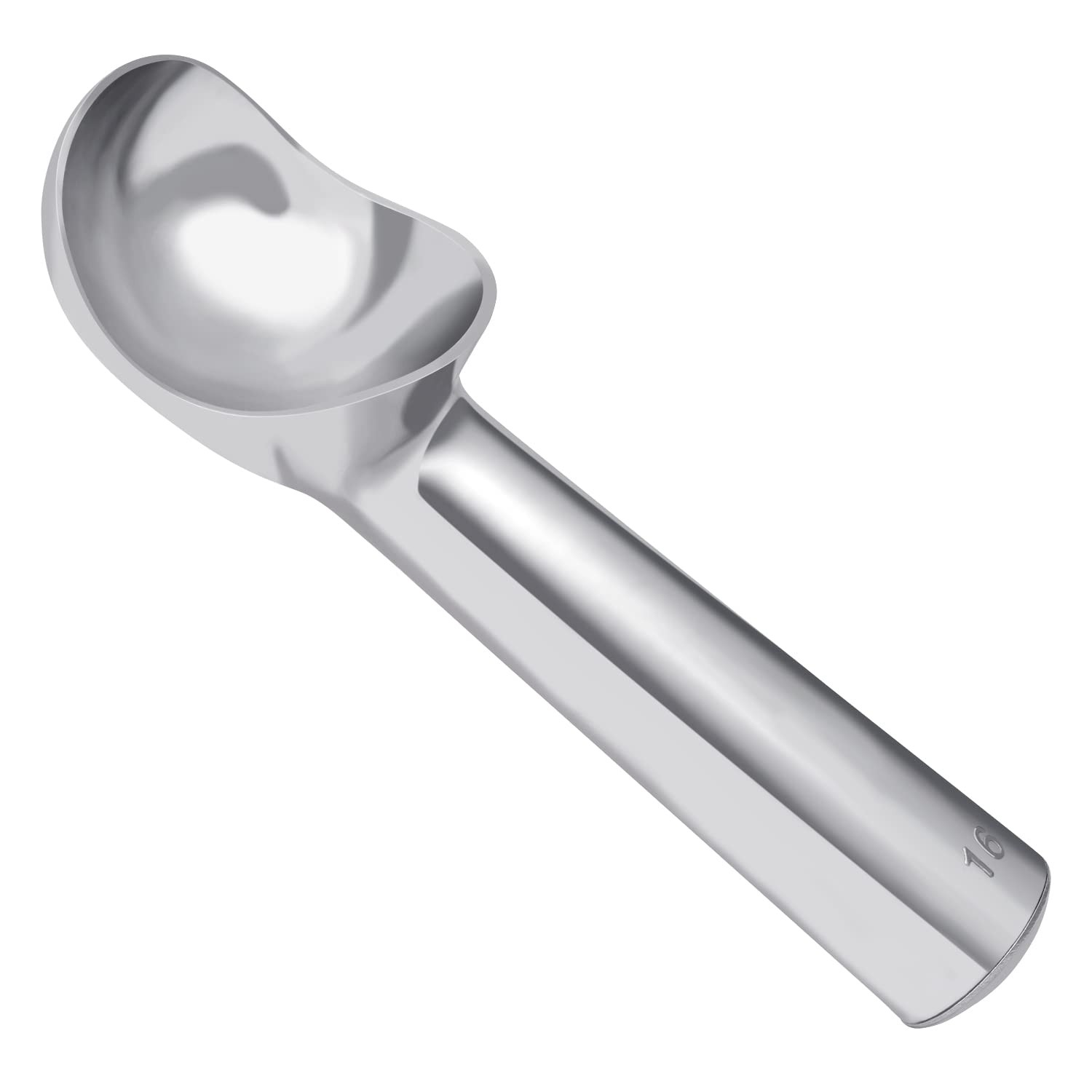 Pimoys Large Ice Cream Scoop 7 inches Nonstick 2.5oz, Bright Silver
