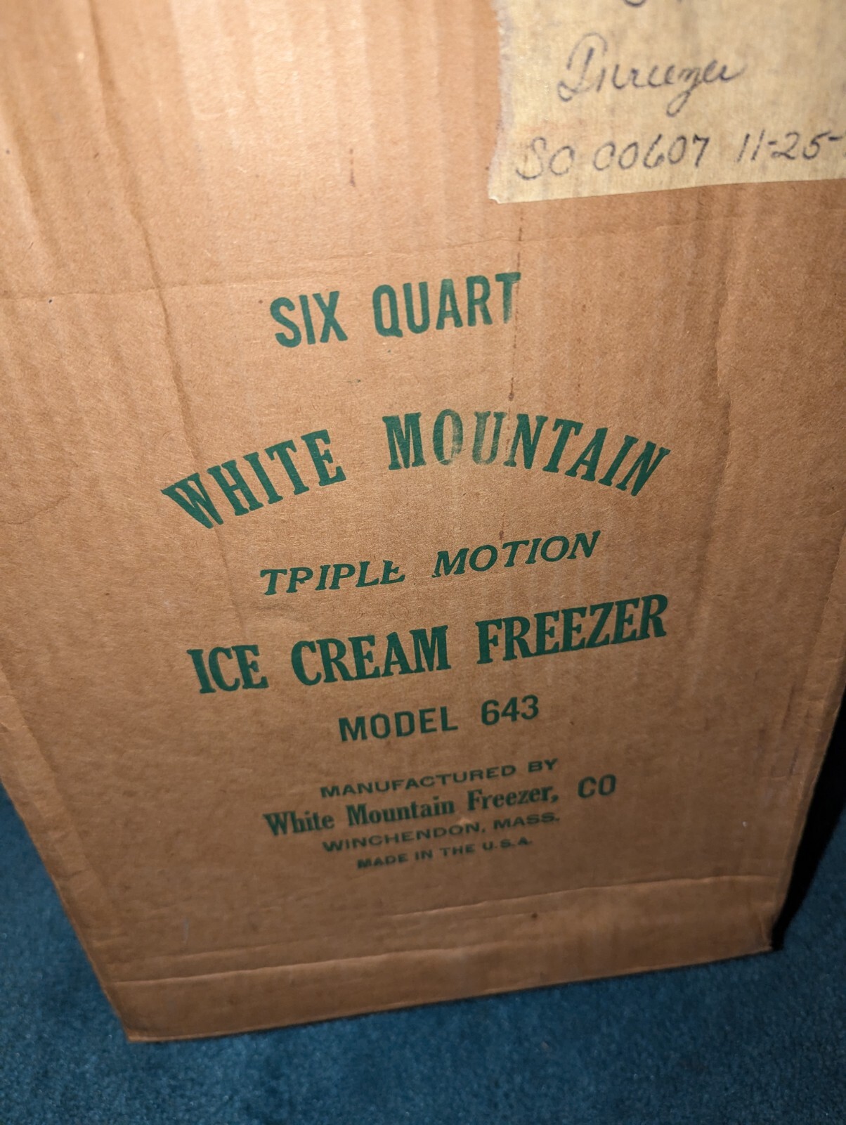 Six Quart White Mountain Ice Cream Freezer Rare Good Condition See Photos 643