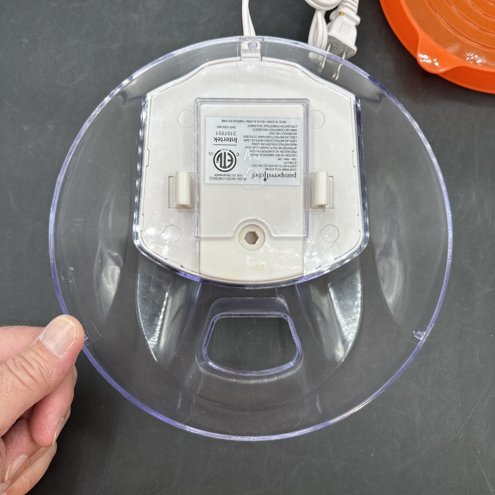 Pampered Chef Electric Ice Cream Maker Model 1534 Compact 1 qt-