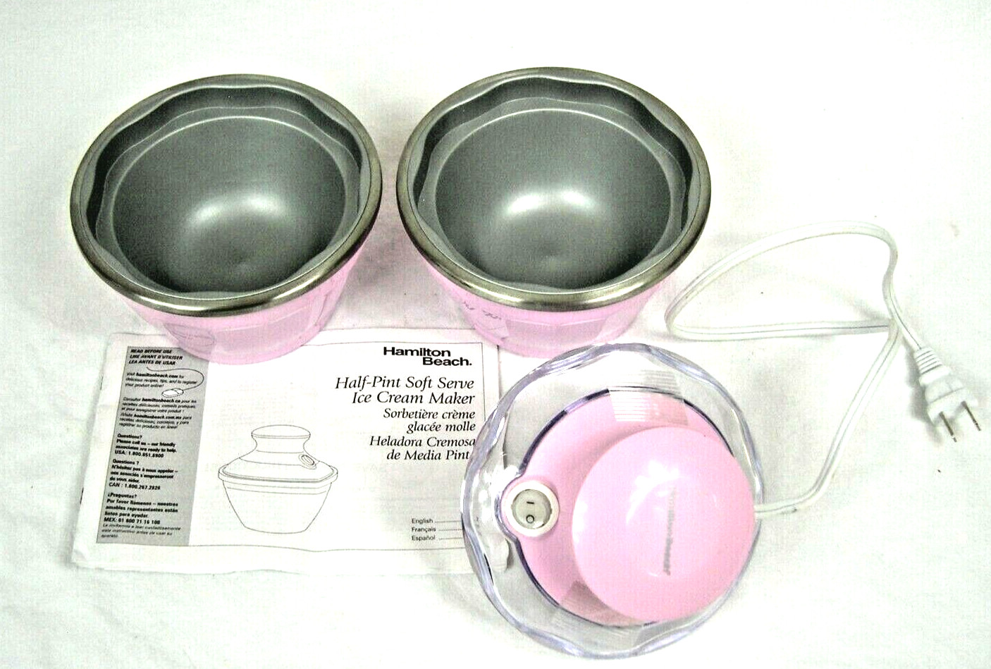 Hamilton Beach Half Pint Soft-Serve Ice Cream Maker Model #68552E
