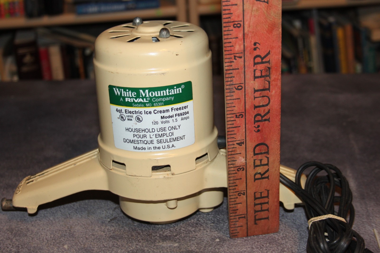 White Mountain Model F69204 Ice Cream Freezer Maker, Motor Only for 4 Qt. Maker