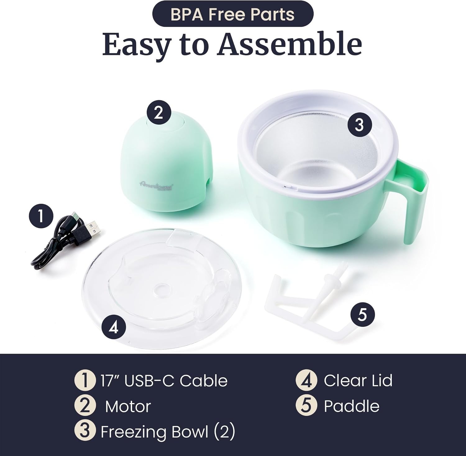 1 Pint Americana Frozen Dessert Maker – Quick and Easy Homemade Ice Cream