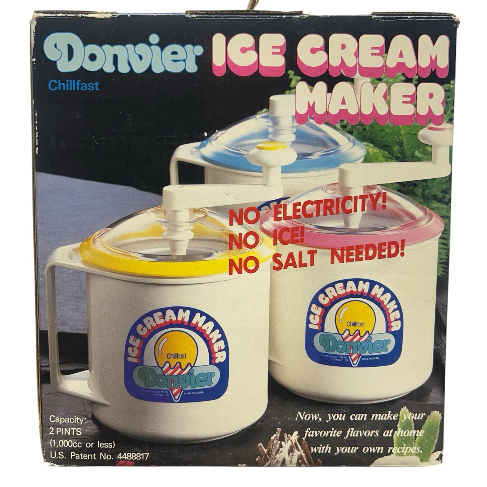 Donvier Ice Cream Maker 1 Quart 2 Pints Chillfast Pink Rim Summer Party – Japan