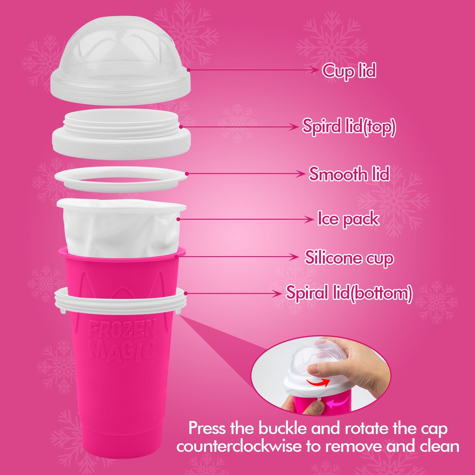 3PCS Slushie Maker Cups, DIY Magic Slushy Maker Squeeze Cups, Smoothie Slushy…