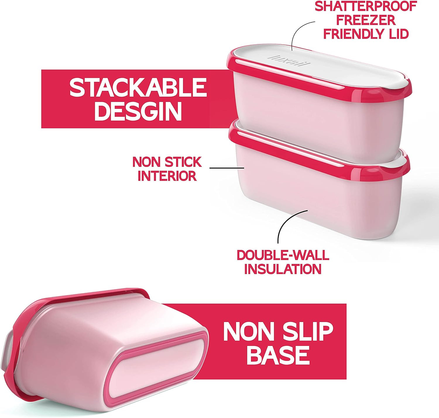Ice Cream containers for homemade ice cream, Reusable Storage Freezer ice cream