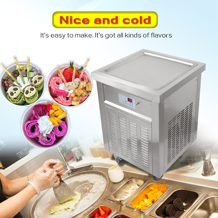 Kolice Commercial 21″x21″ ETL Single Square Ice Pan Fry Ice Cream Roll Machine