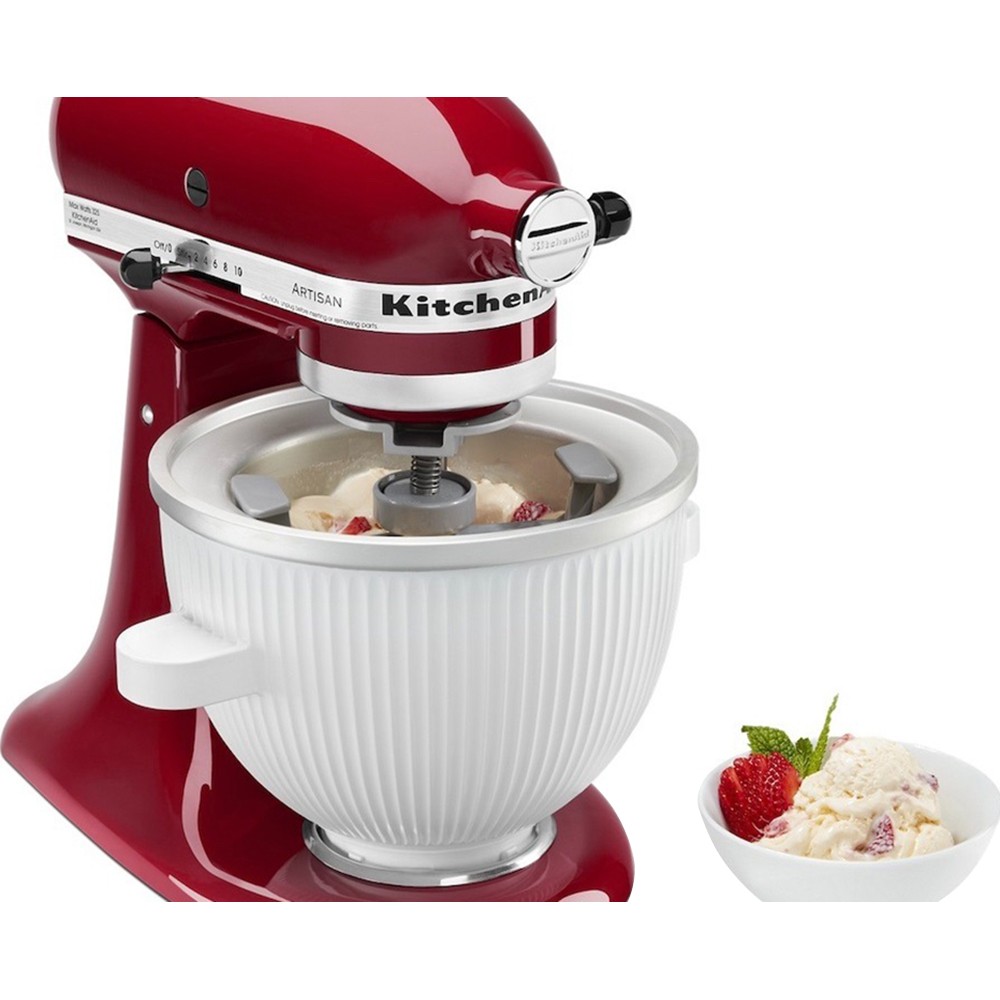 KitchenAid Ice Cream Maker Attachment Stand Mixer, 2 Quart, White