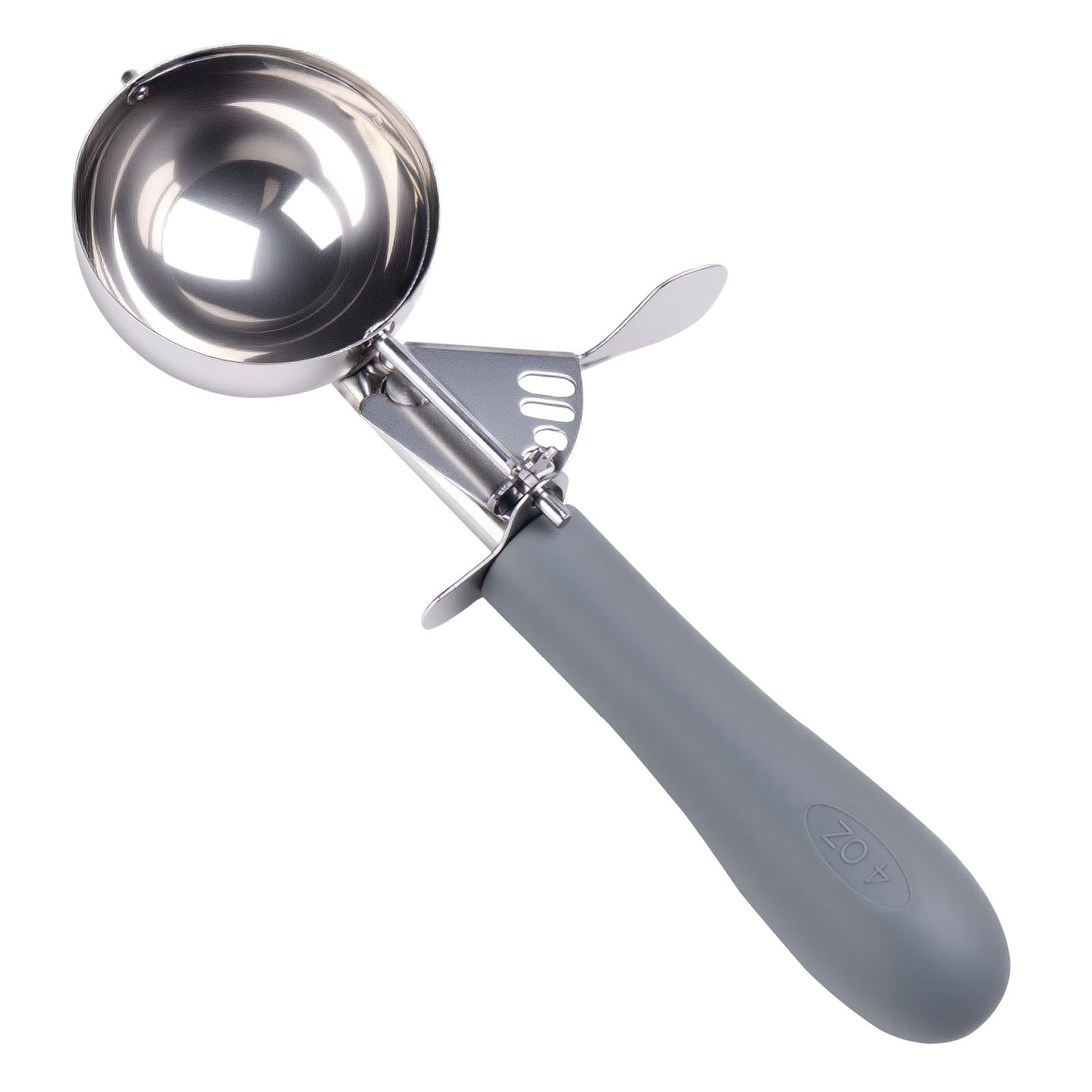 Fayomir 4 OZ Scoop, #8 Disher, Large Ice Cream Scoop with (4 oz), Gray
