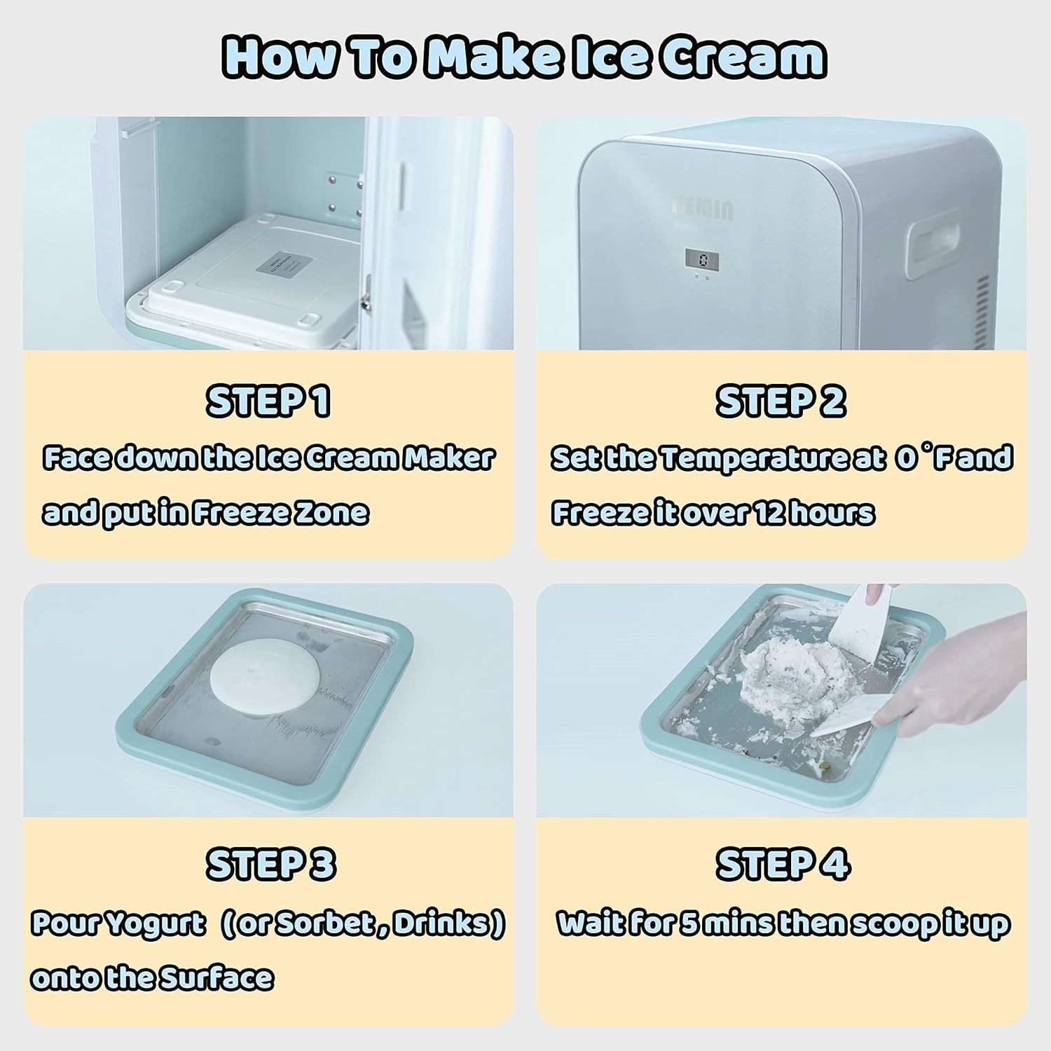 Aquamarine Ice Cream Roll Maker – Create Your Own Rolled Ice Cream in Minutes!