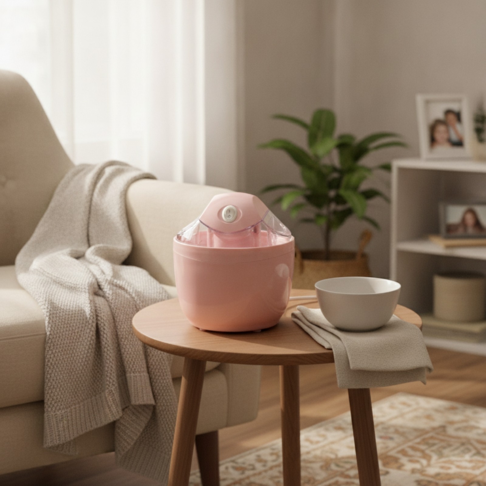 Ice Cream Maker Mini Ice Cream Machine One-Button for Home