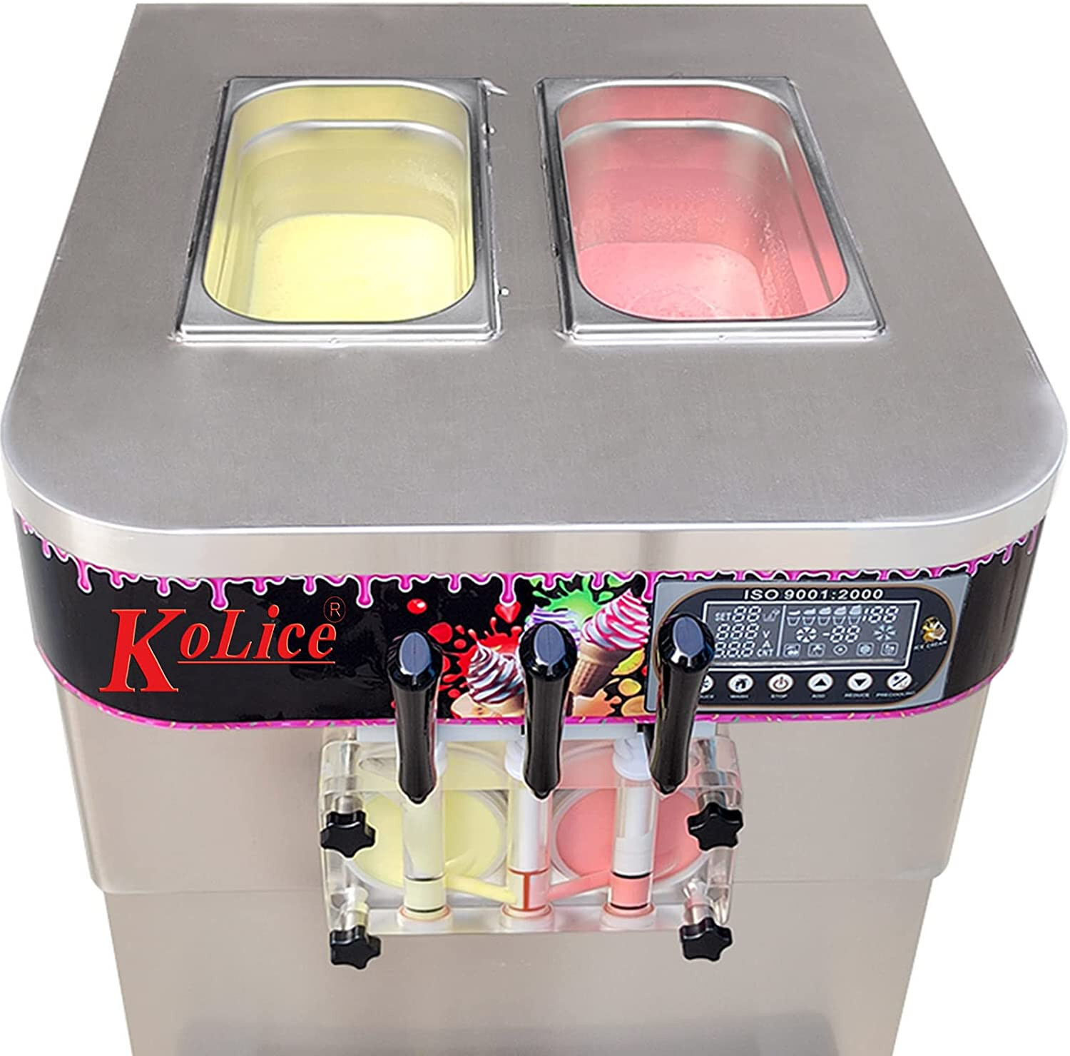lice Commercial ETL 3 flavors floor style soft ice cream machine,yogurt maker