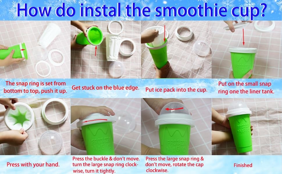 Slushie Maker Cups, Magic Quick Frozen Smoothies Cup for Homemade Milk Shake …
