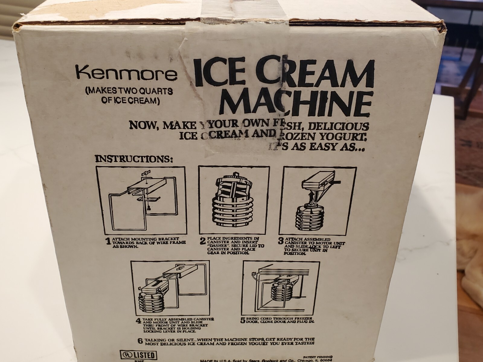 Vintage Kenmore Sears Talking In Freezer Ice Cream Machine USA New Open Box
