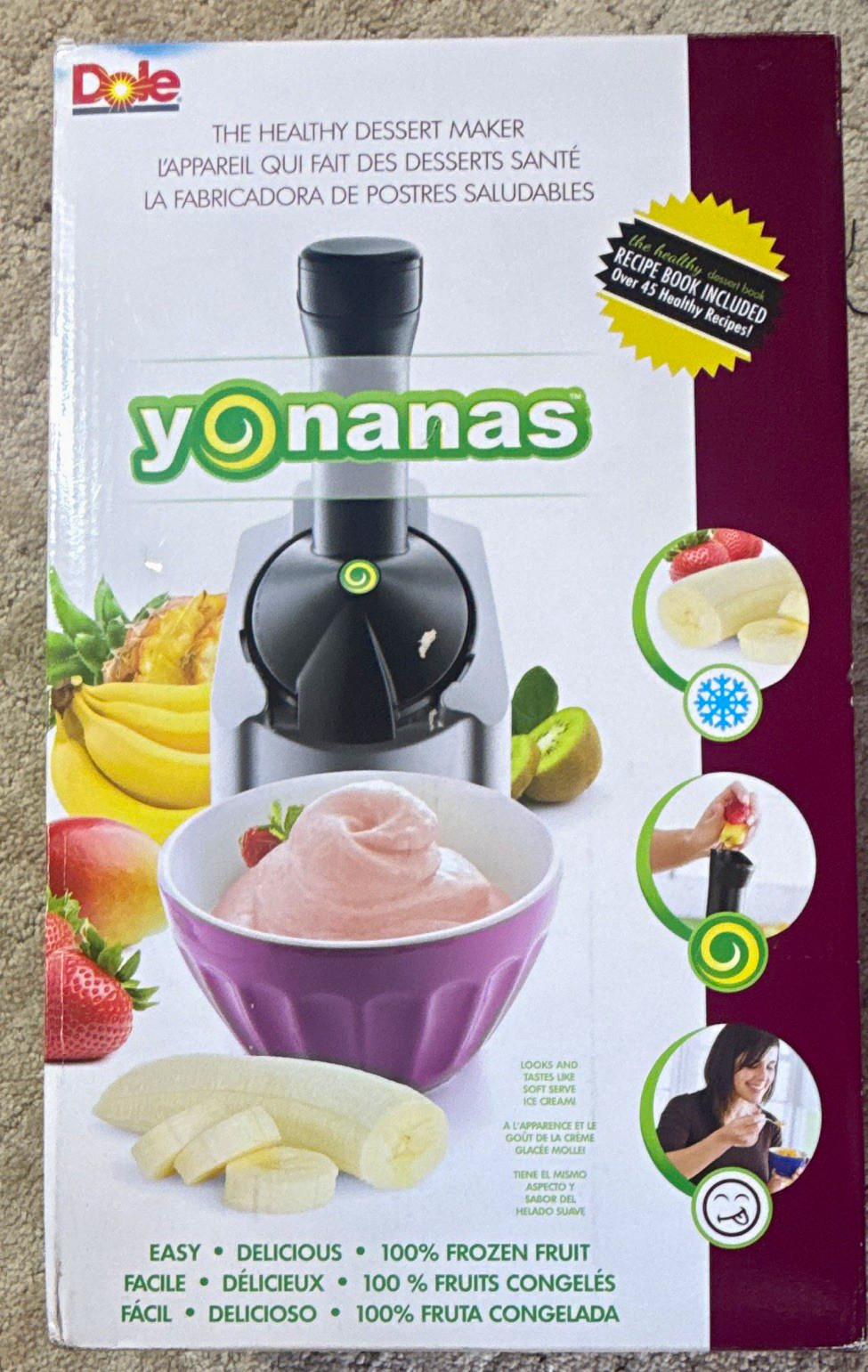 Dole Yonanas Healthy Dessert Maker 200W BPA-Free Easy Clean