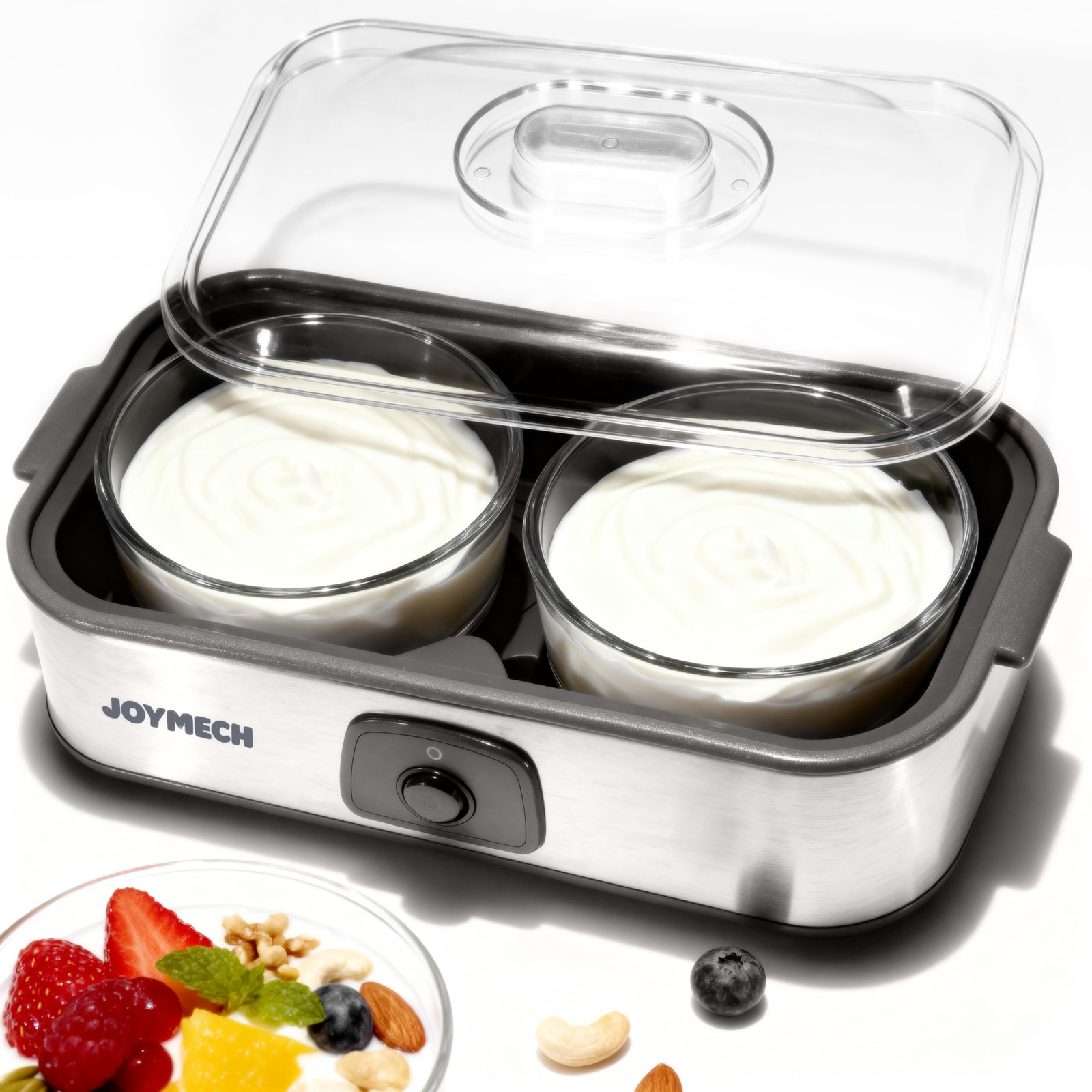 JoyMech Yogurt Maker Machine with Two 1-Quart 2 x Containers, Grey