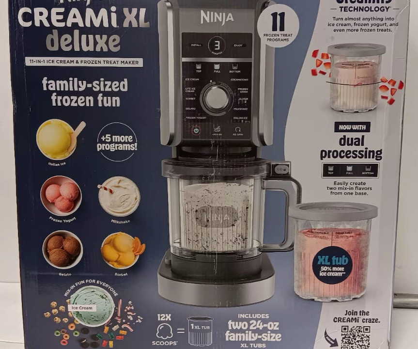 Ninja CREAMi Deluxe 11-in-1 XL Ice Cream Maker w/ Two 24-Oz. Pints – NC501