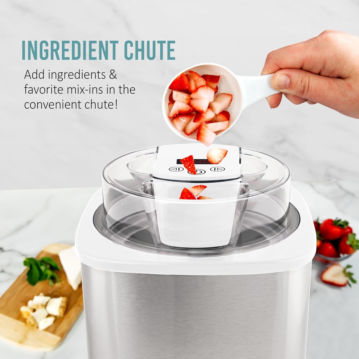 2-Quart Electric Ice Cream Maker – Make Homemade Ice Cream – Stainless & White