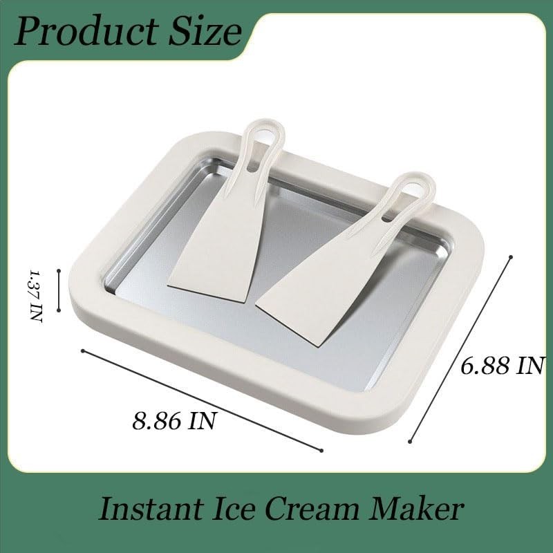 Rolled Ice Cream Maker Stainless Steel Ice Cream Roller Maker W/ 2 Spatulas Fast