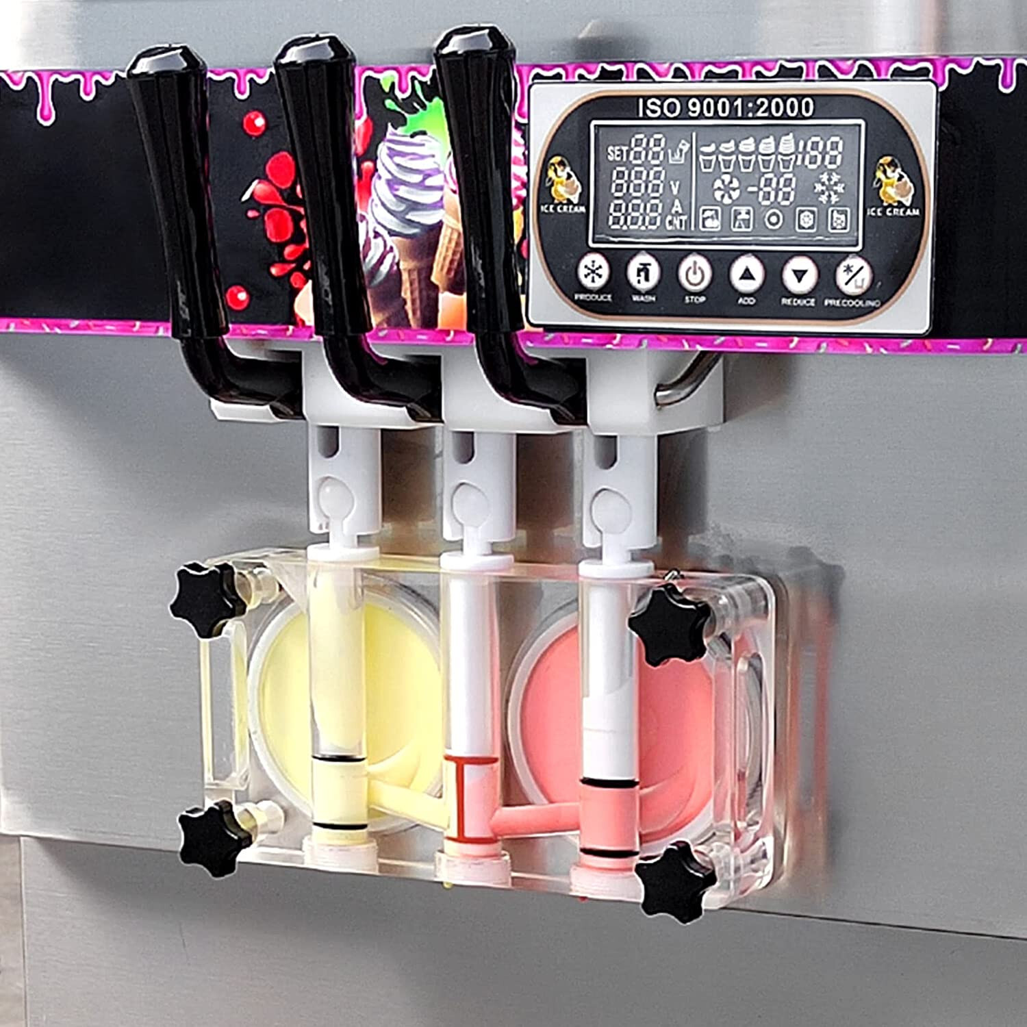 lice Commercial ETL 3 flavors floor style soft ice cream machine,yogurt maker