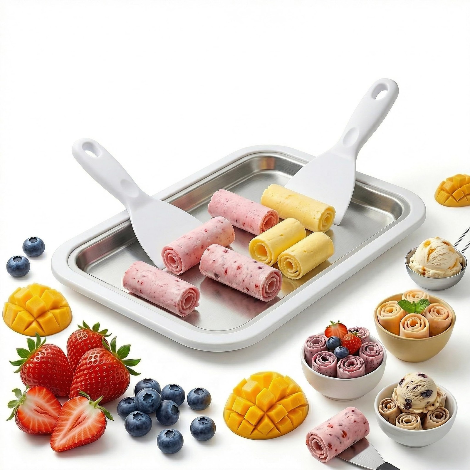Instant Ice Cream Maker, Rolled Ice Cream Maker, Soft Serve Ice Cream Maker –…
