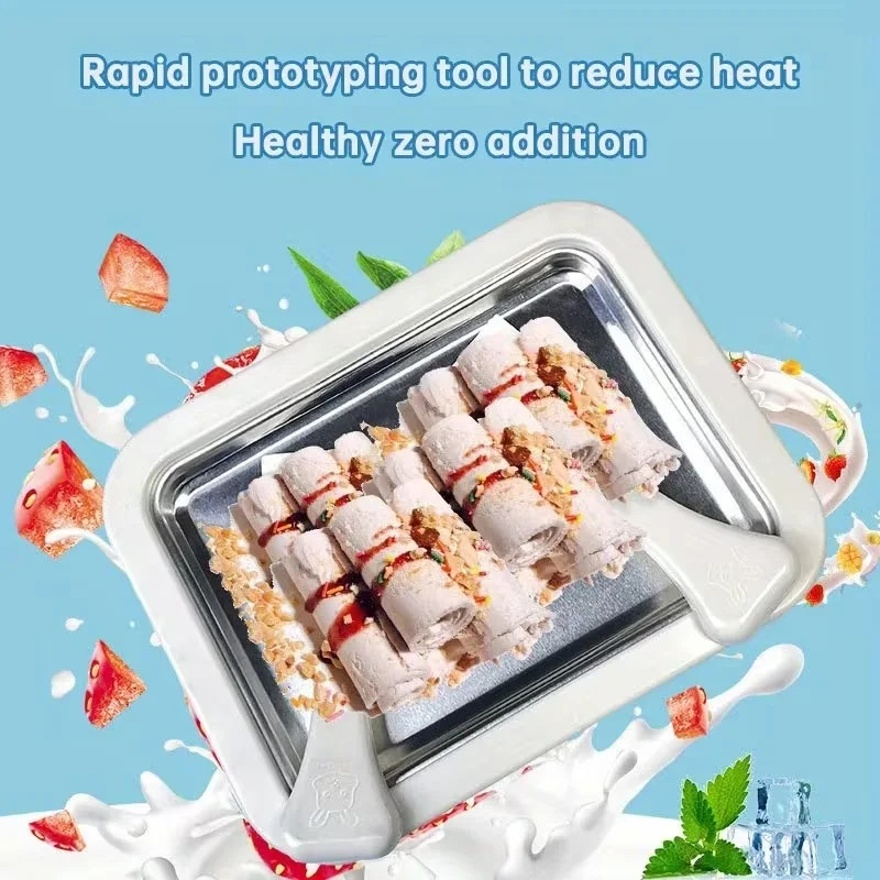 Ice Cream Roll Maker Portable Interactive 304 Stainless Steel DIY Sweet Spot Pan