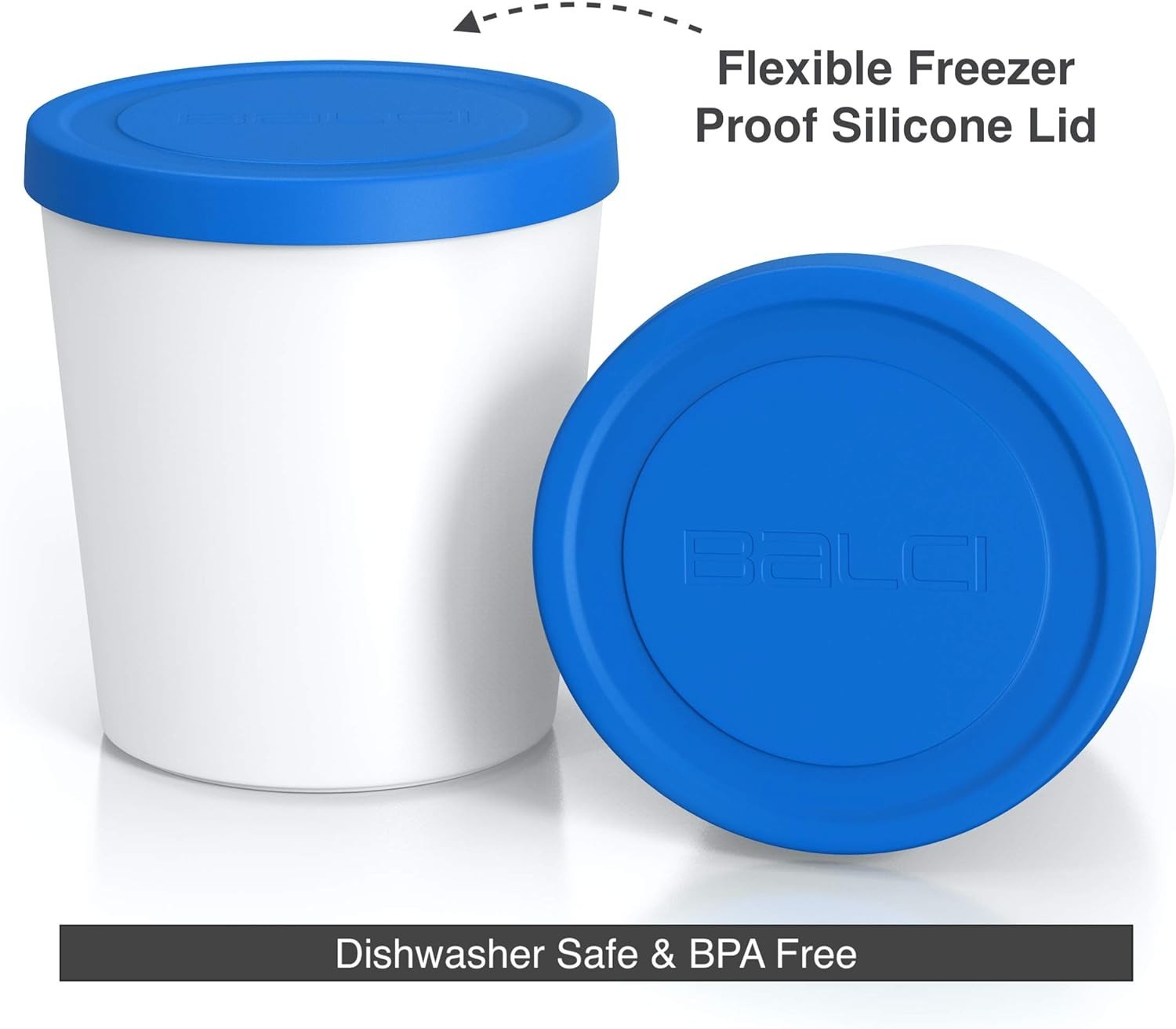 Stylish 1 Quart Blue Ice Cream Containers – 2 Pack | BPA-Free & Durable Design