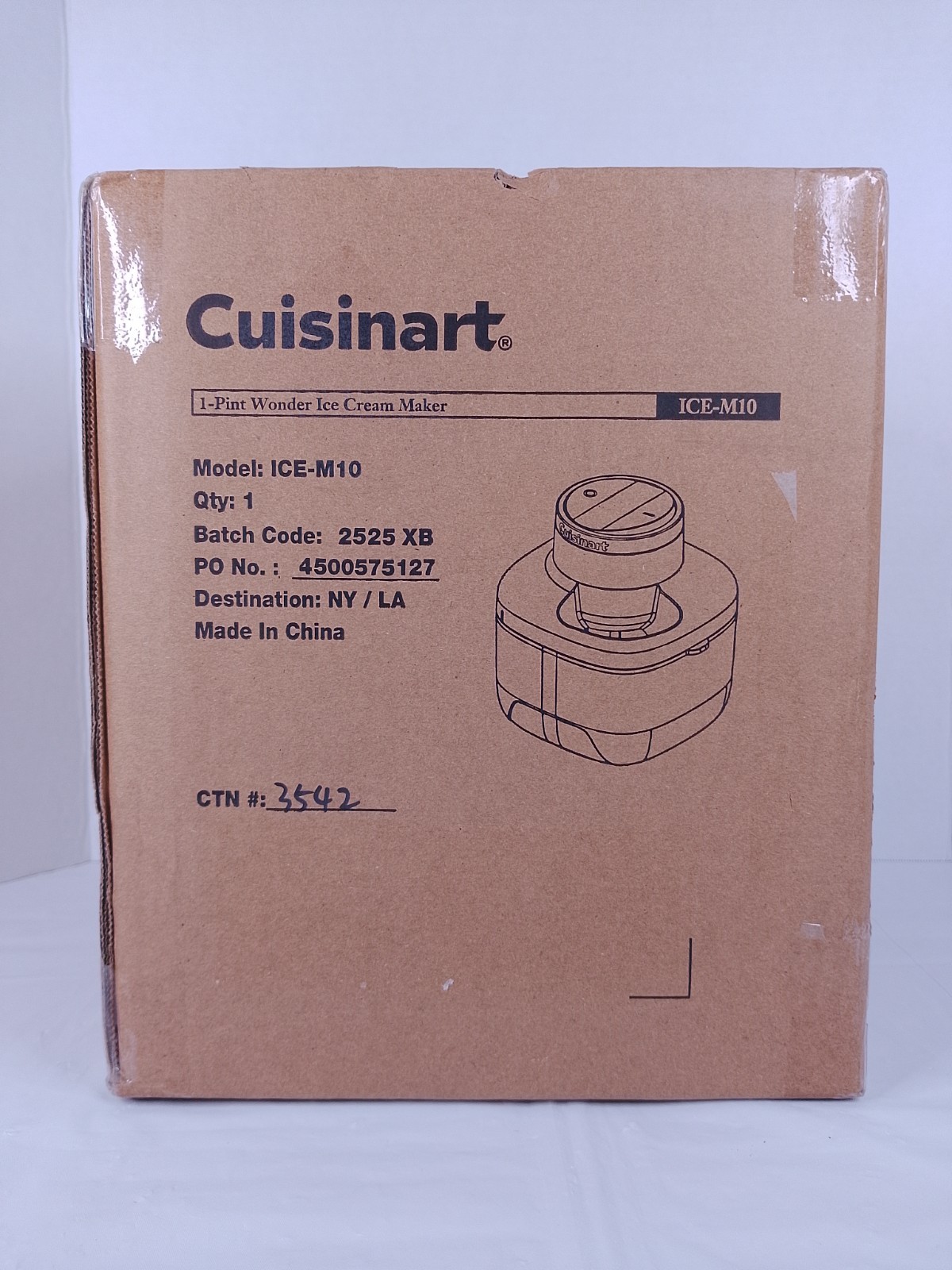 Cuisinart 1-Pint Wonder Ice Cream Maker ICE-M10 – Brand New Factory Sealed NIB