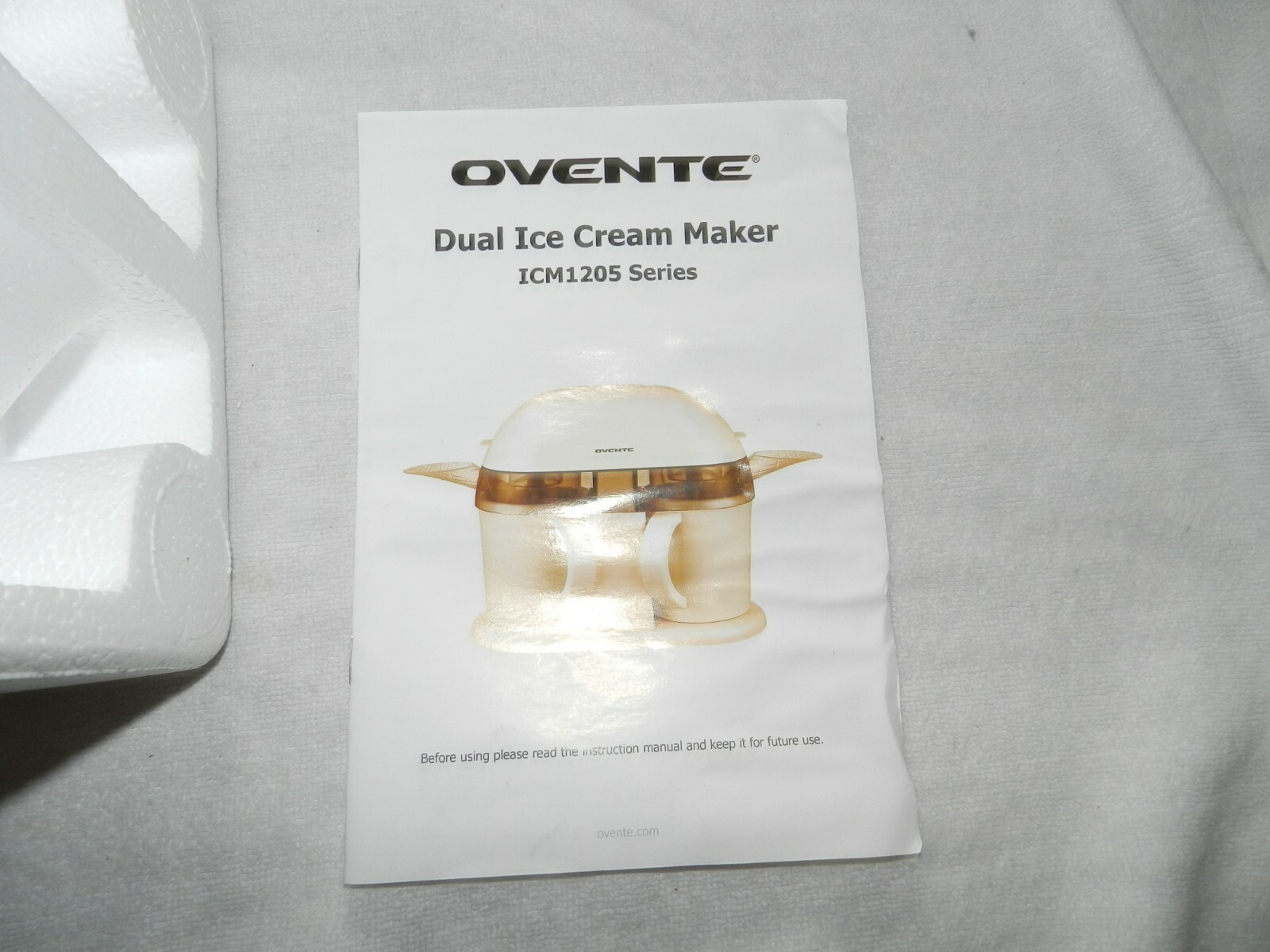 Ovente Dual Single Serve Ice Cream Maker Peach Colored Model ICM1205BG NEW