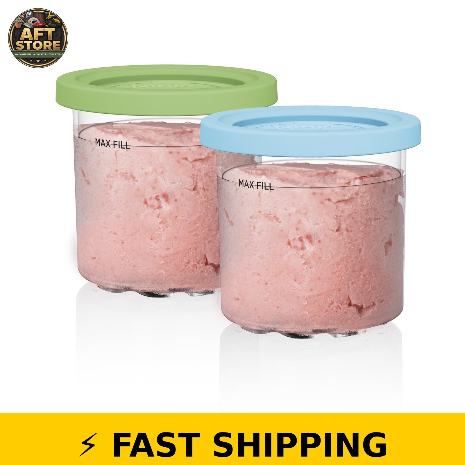 Ninja CREAMi Pints 2 Pack for NC299/NC300 Series Ice Cream Makers