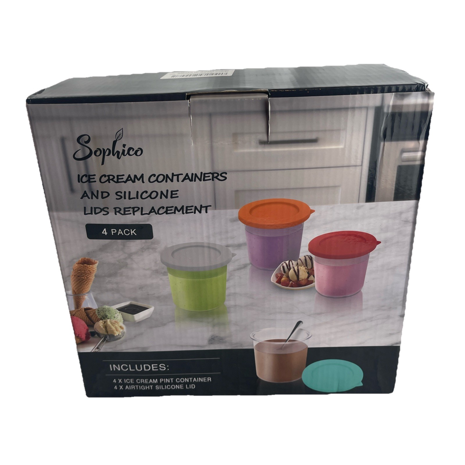 Ice Cream Pints Cups Can Be Written on w/ Dry Erase Marker Plastic Red & Orange