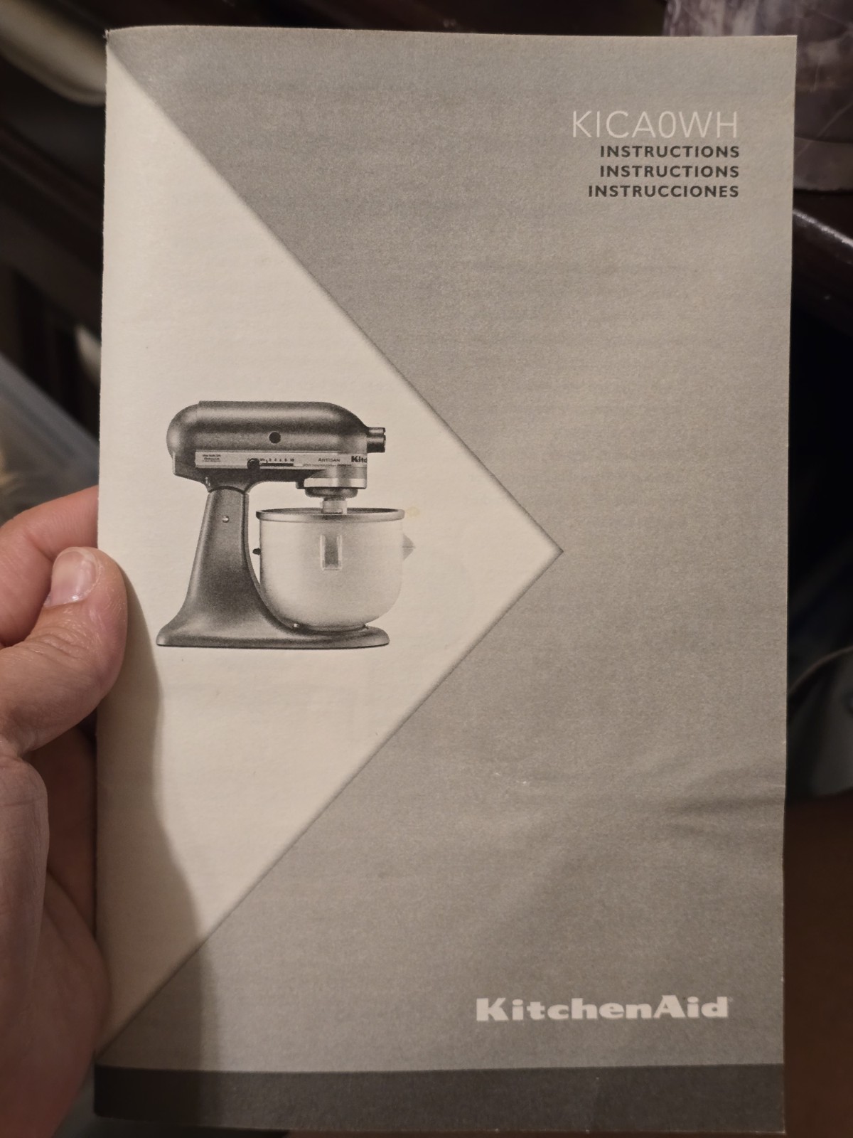 KitchenAid Stand Mixer Ice Cream Maker Attachment 2Qt KIA0WH Complete w/ Manual