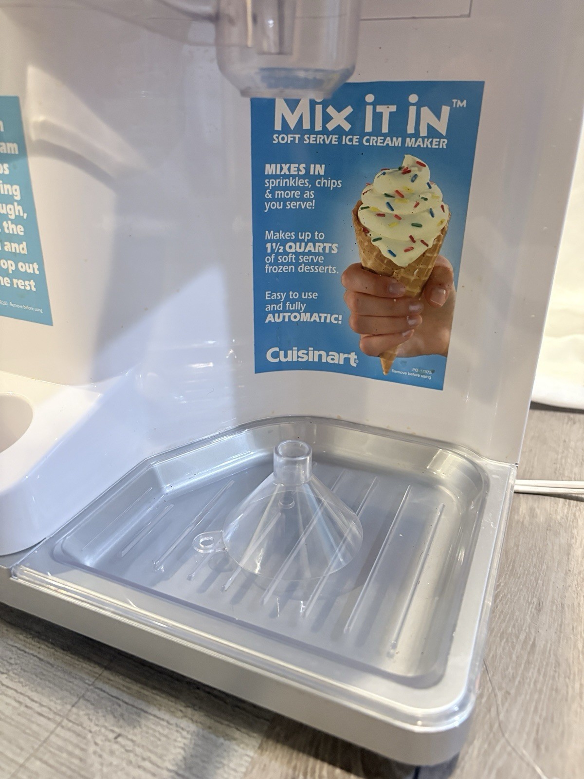 Cuisinart Soft Serve Ice Cream Maker Mix It In Machine 1.5 Qt Tested No Manual