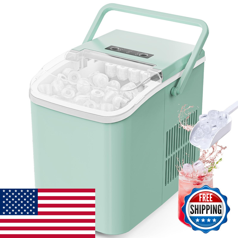 Sweetcrispy Countertop Ice Maker Scoop Basket And Handle Portable Ice Machine 9
