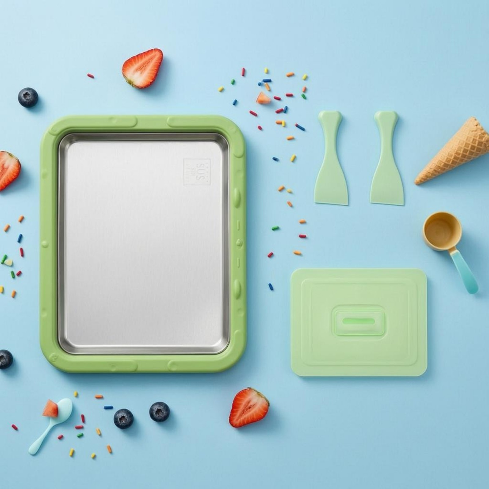 Rectangular Stainless Steel Tray Lid Included Tableware Non-Porous Surface