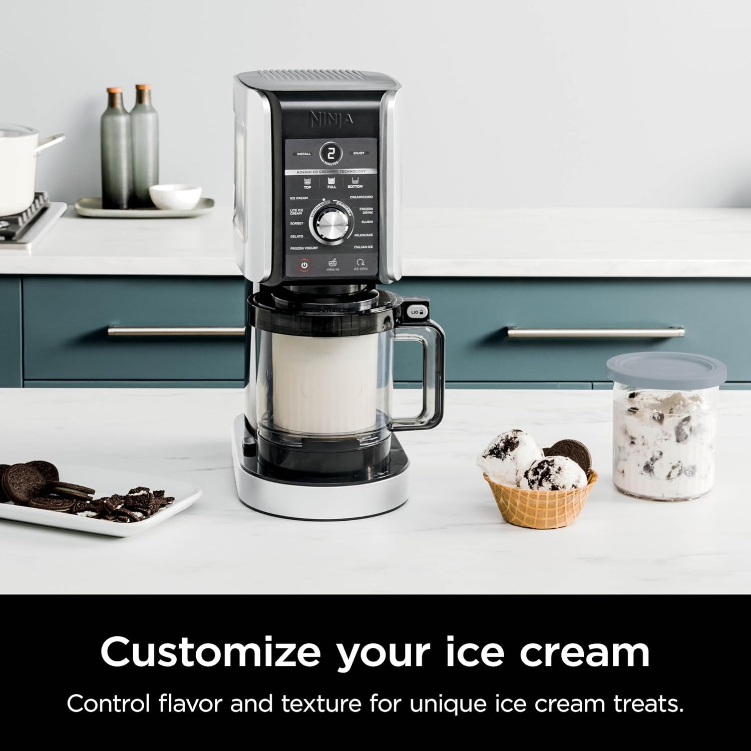 Creami Deluxe 11-In-1 Ice Cream & Frozen Treat Maker, Silver,(2) 24 Oz. Tubs