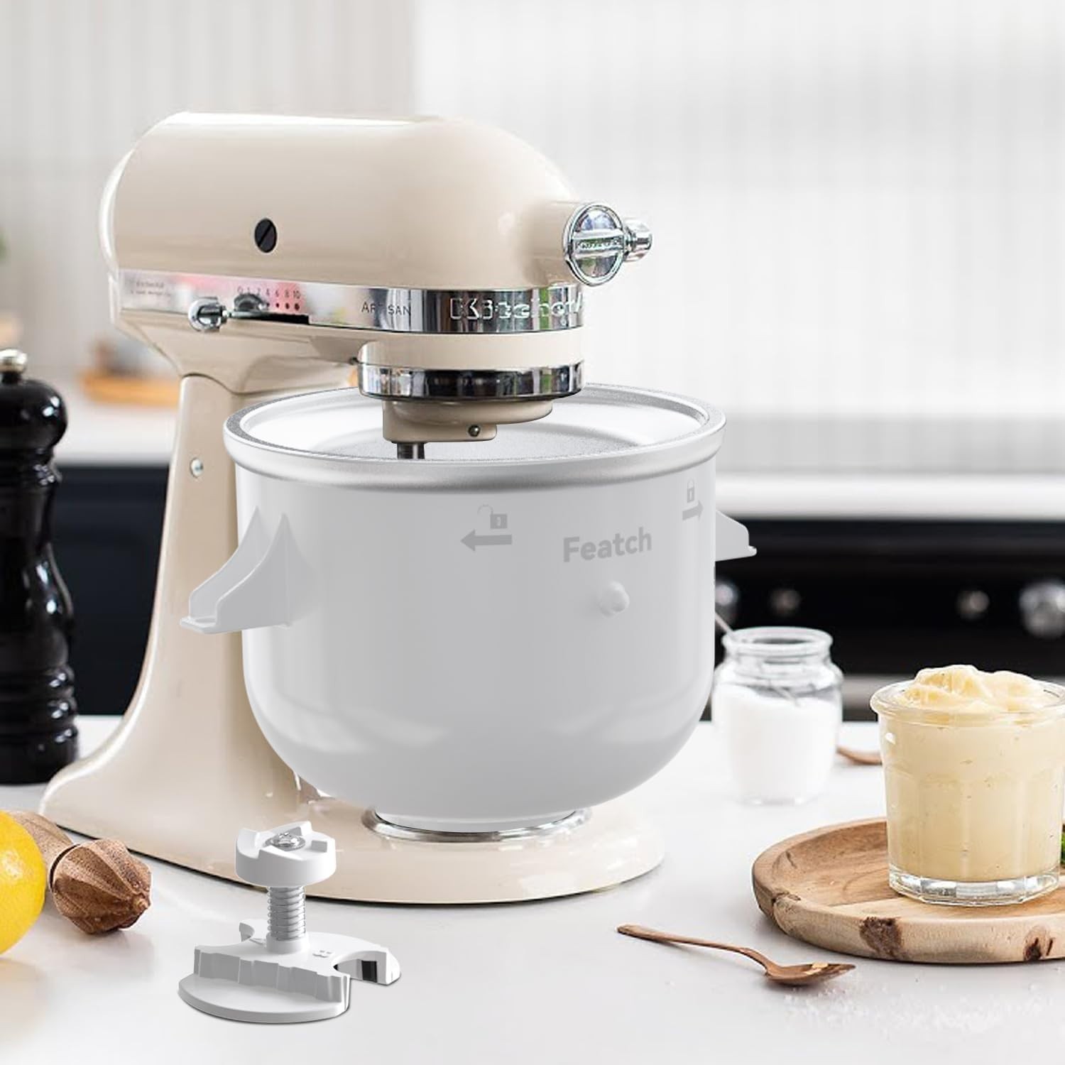 “Ice Cream Maker Parts for KitchenAid Stand Mixer, Ice Cream Drive Attachment…