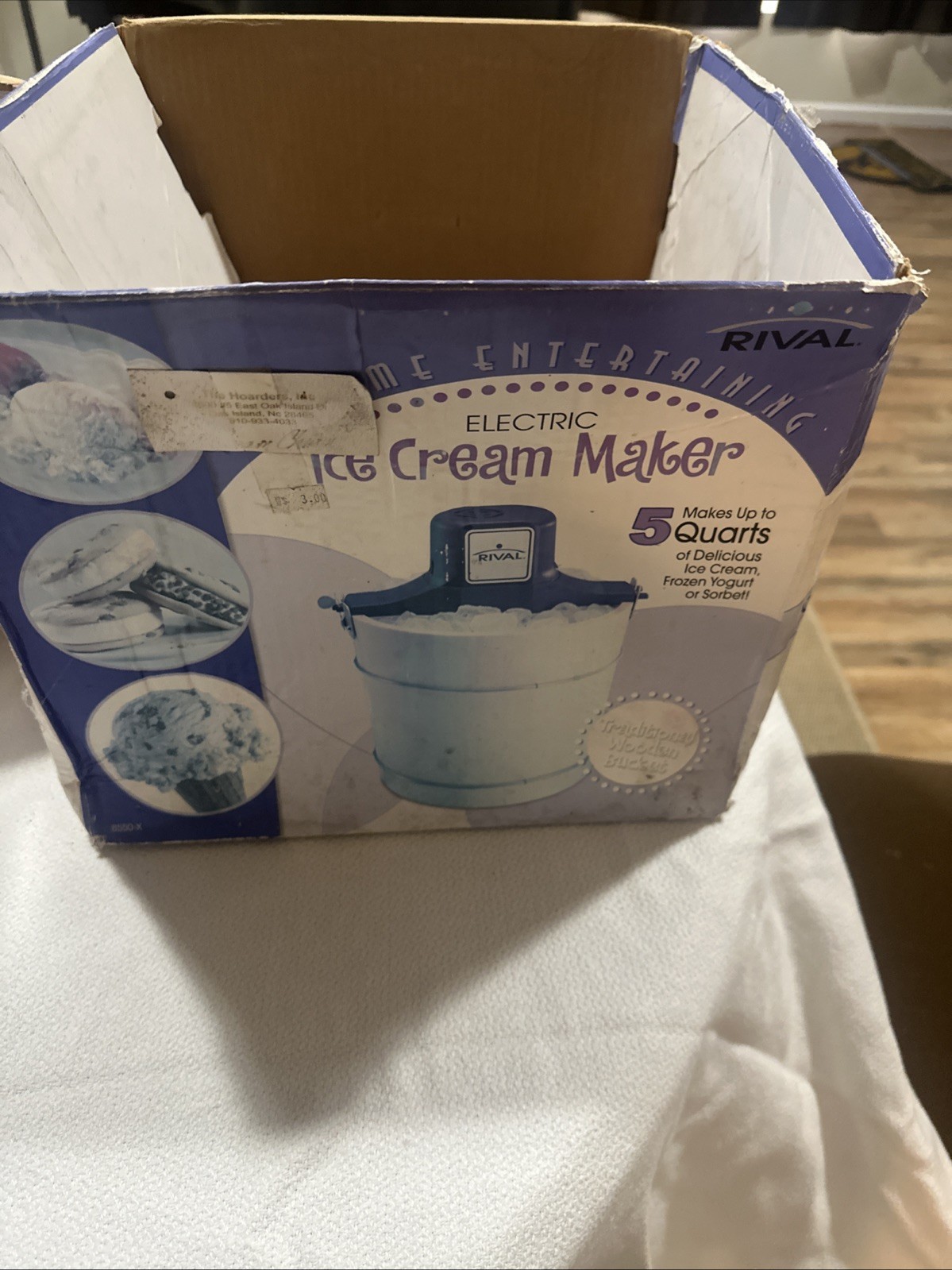 Rival Ice Cream Maker 5qt Electric Wood Bucket 8550 Vintage TESTED See Notes