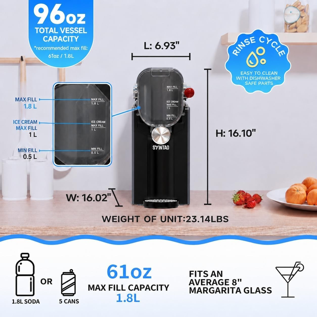 No-Ice-Needed Ice Cream Maker & Slushie Machine