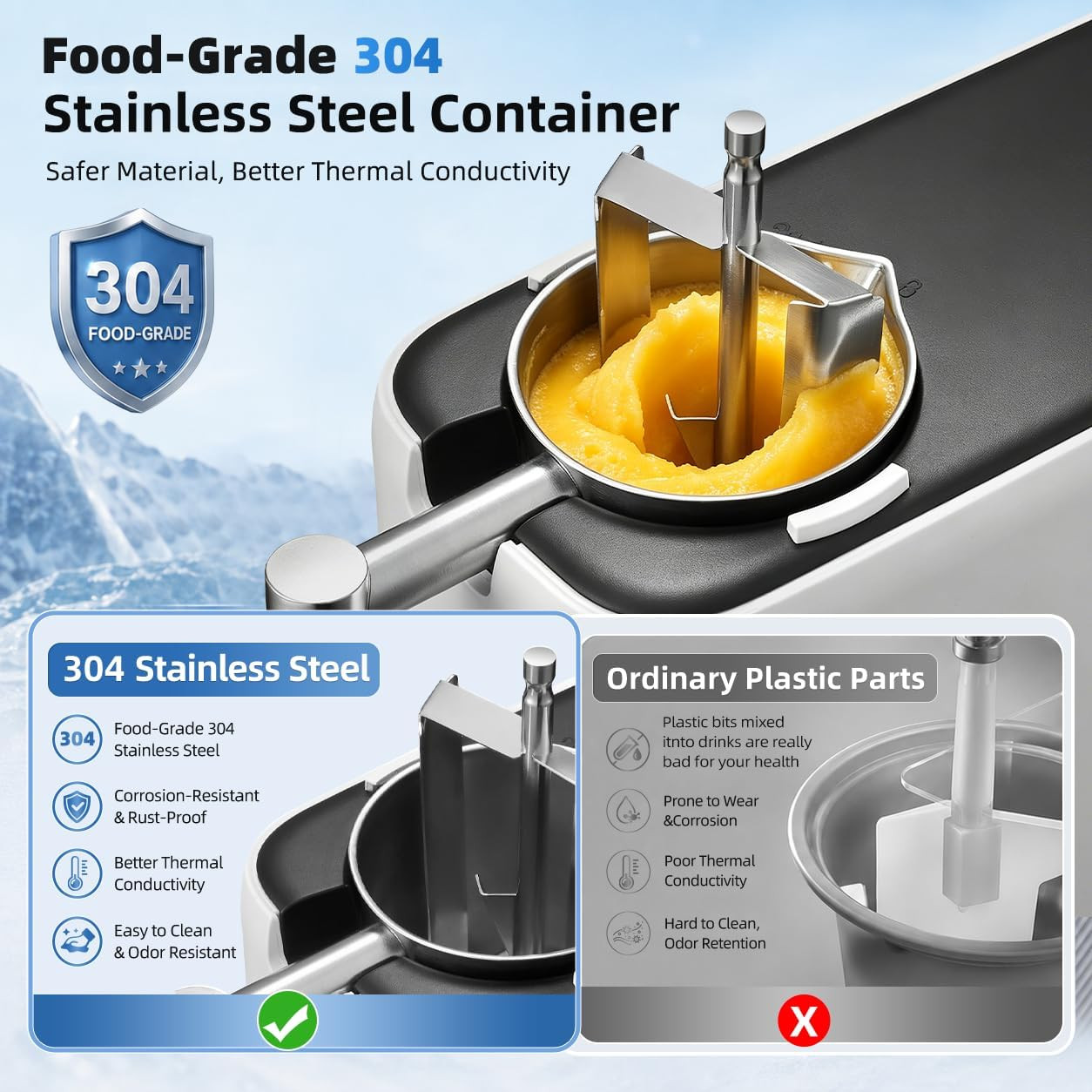 3 in 1 Frozen Treat Machine, Ice Cream Slush Maker & Drink Cooler | Stainless St