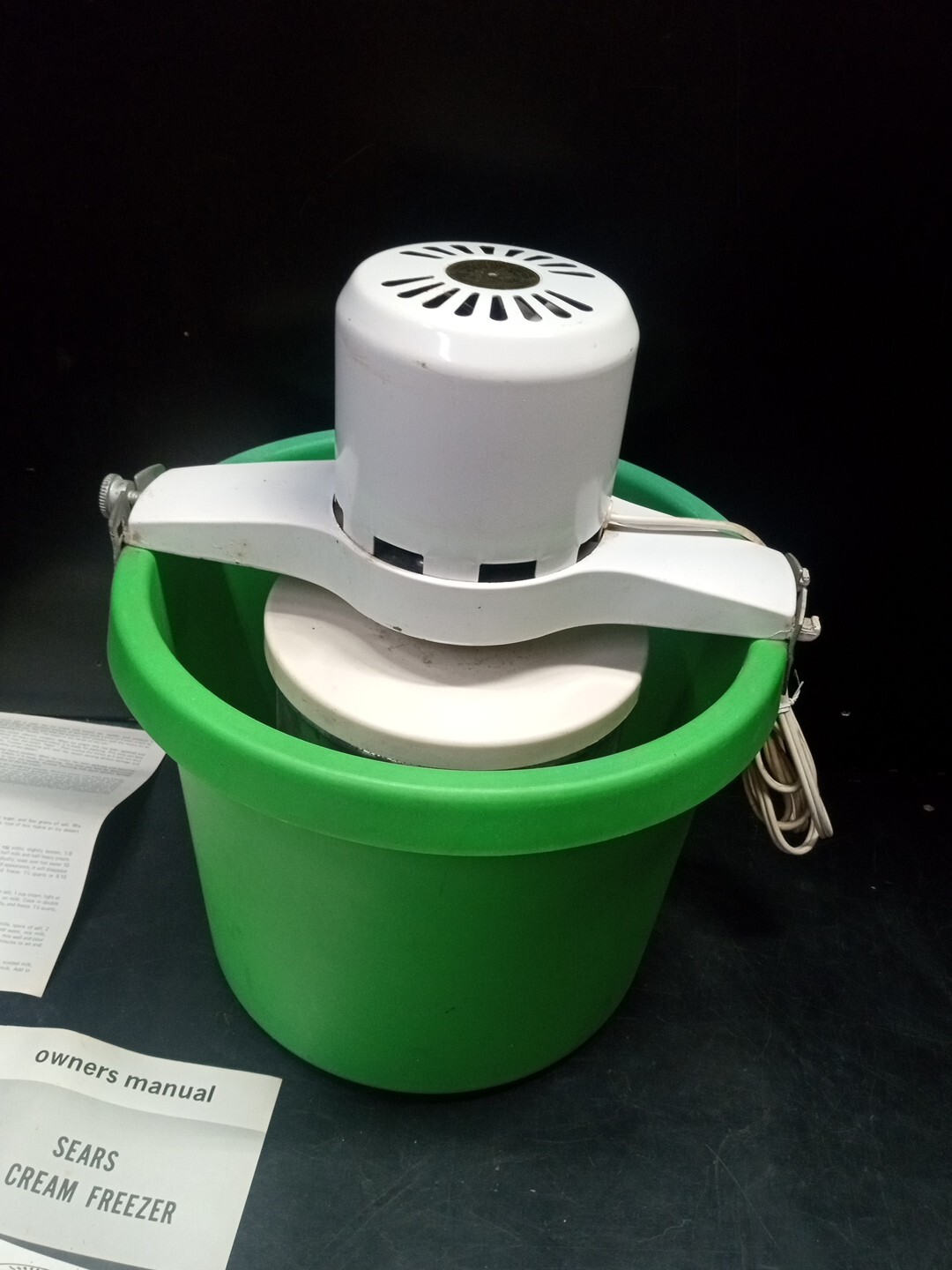 Vintage Sears Roebuck Electric Ice Cream Freezer Maker Model 245.1928 USA 4qt