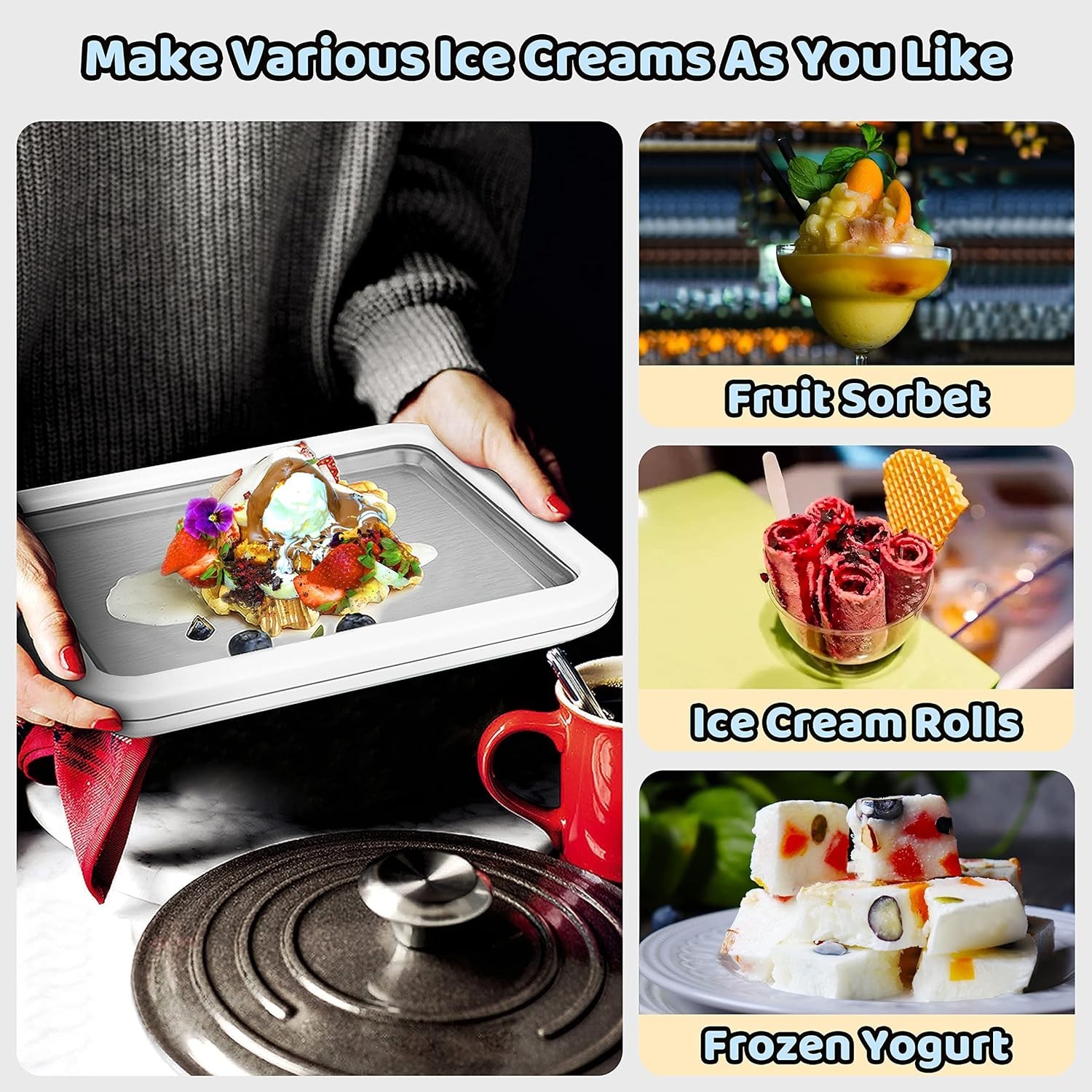 Compact Ice Cream Maker – Create Gelato, Frozen Yogurt and Slushies at Home