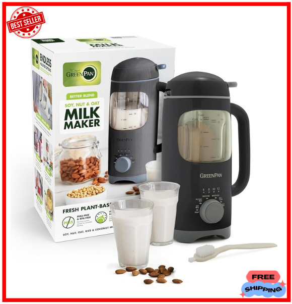 GreenPan Electric Non-Dairy Milk Maker and Blender, Graphite, NEW, FREE SHIPPING